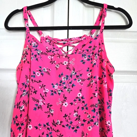 Torrid Pink Floral Spaghetti Strap Polyester Camisole Blouse. Women’s S-0 (L-10) - Picture 2 of 13